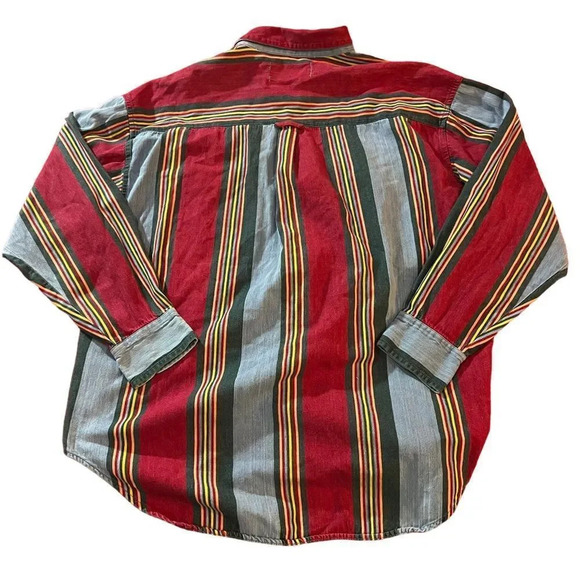 Silenzio 100% Cotton Striped Button‎ Down Size Large - Picture 3 of 3